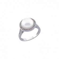 Strieborný prsteň s perlou...