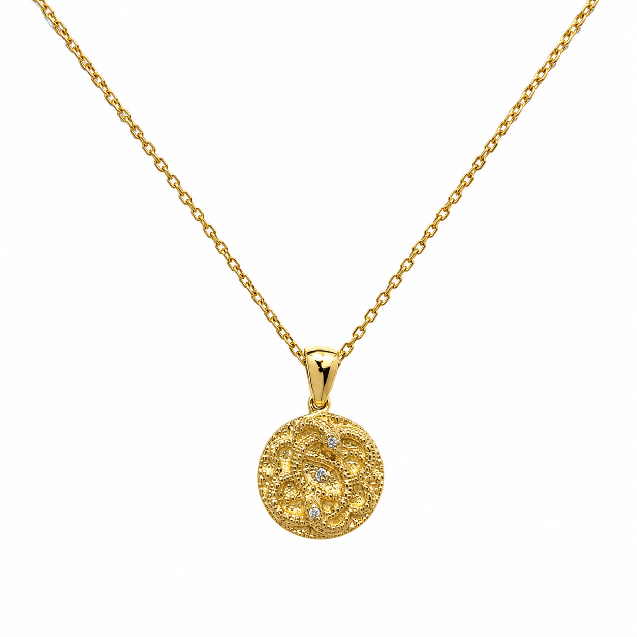 Pozlátený strieborný náhrdelník AMULET