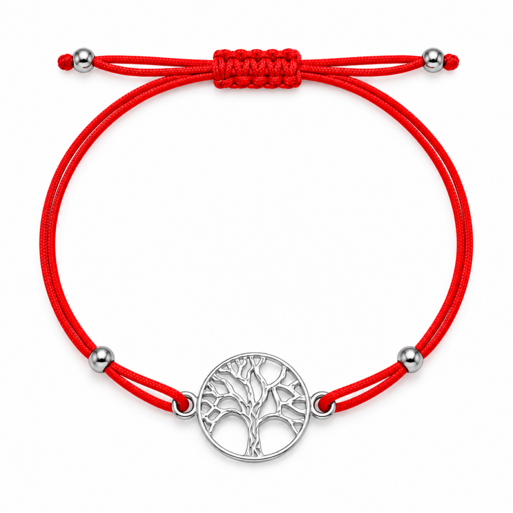 Červený náramok s príveskom TREE OF LIFE