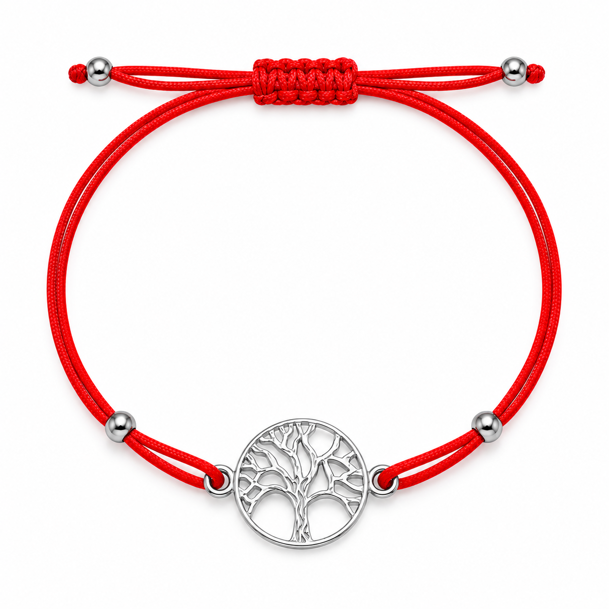 Červený náramok s príveskom TREE OF LIFE