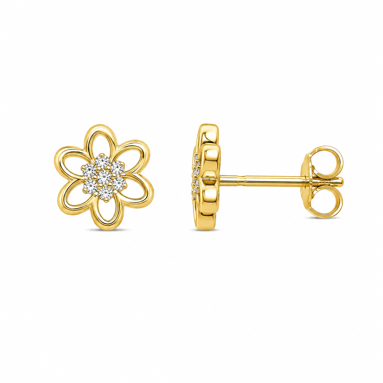 Zlaté napichovacie náušnice LOTUS CHARM