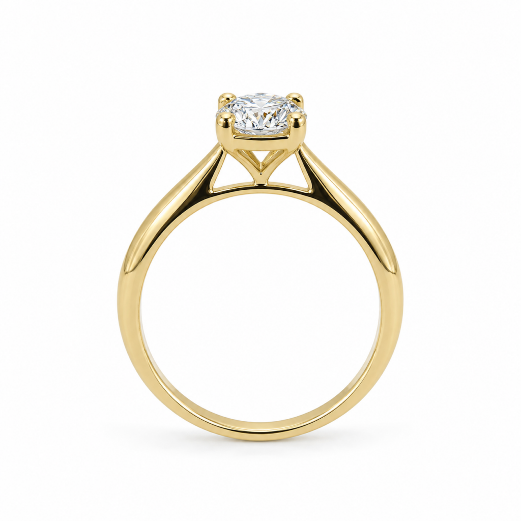 Zásnubný prsteň INA s Lab-grown diamantom OVAL, žlté zlato, 14KT