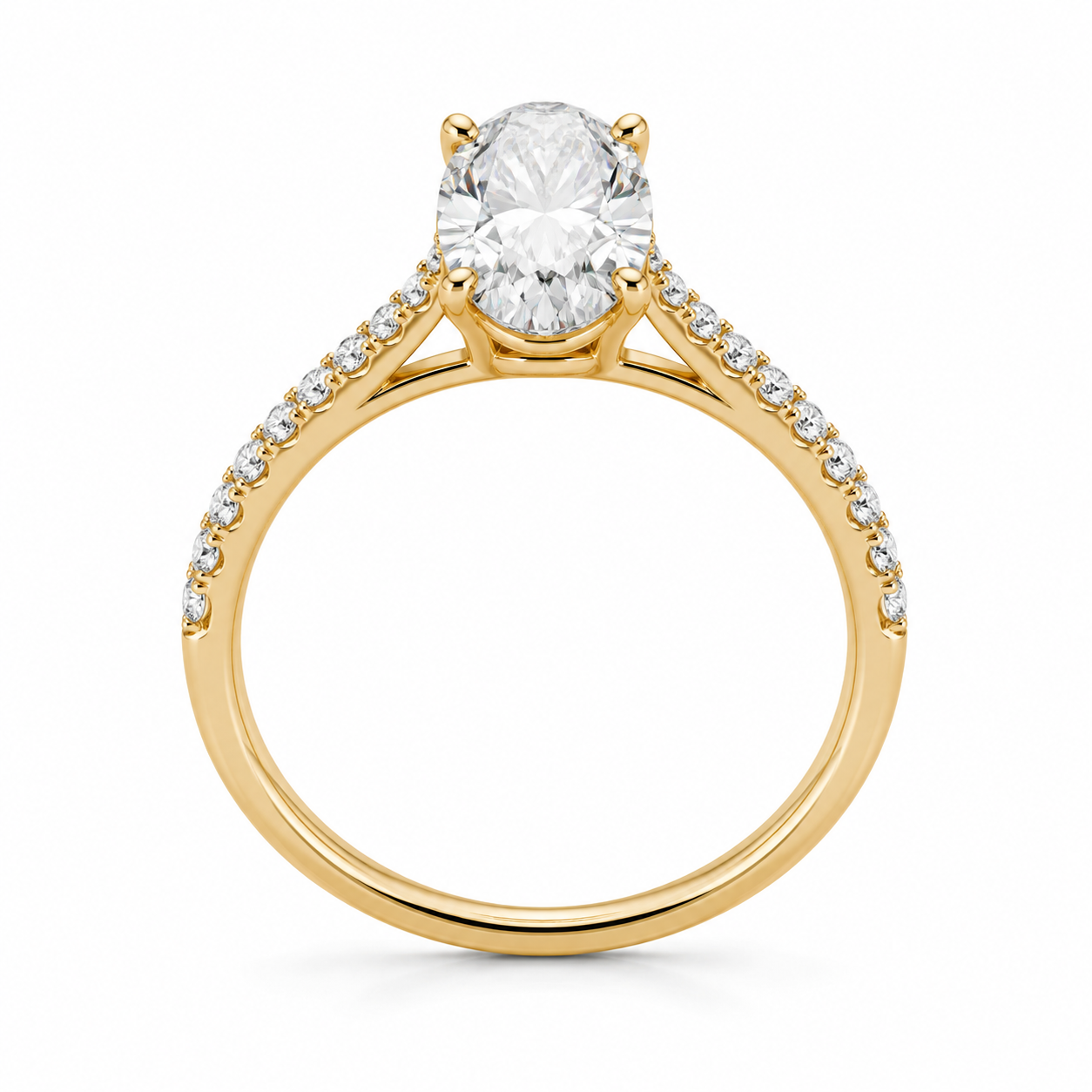 Zásnubný prsteň TEA s Lab-grown diamantom OVAL, žlté zlato, 14KT