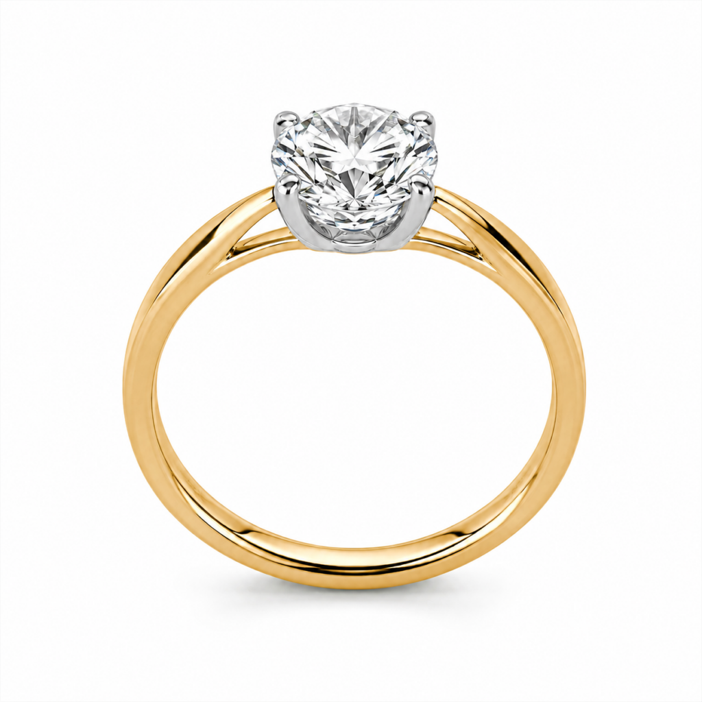Zásnubný prsteň ZEA  s Lab-grown diamantom  ROUND BRILIANT, žlté zlato, 14KT