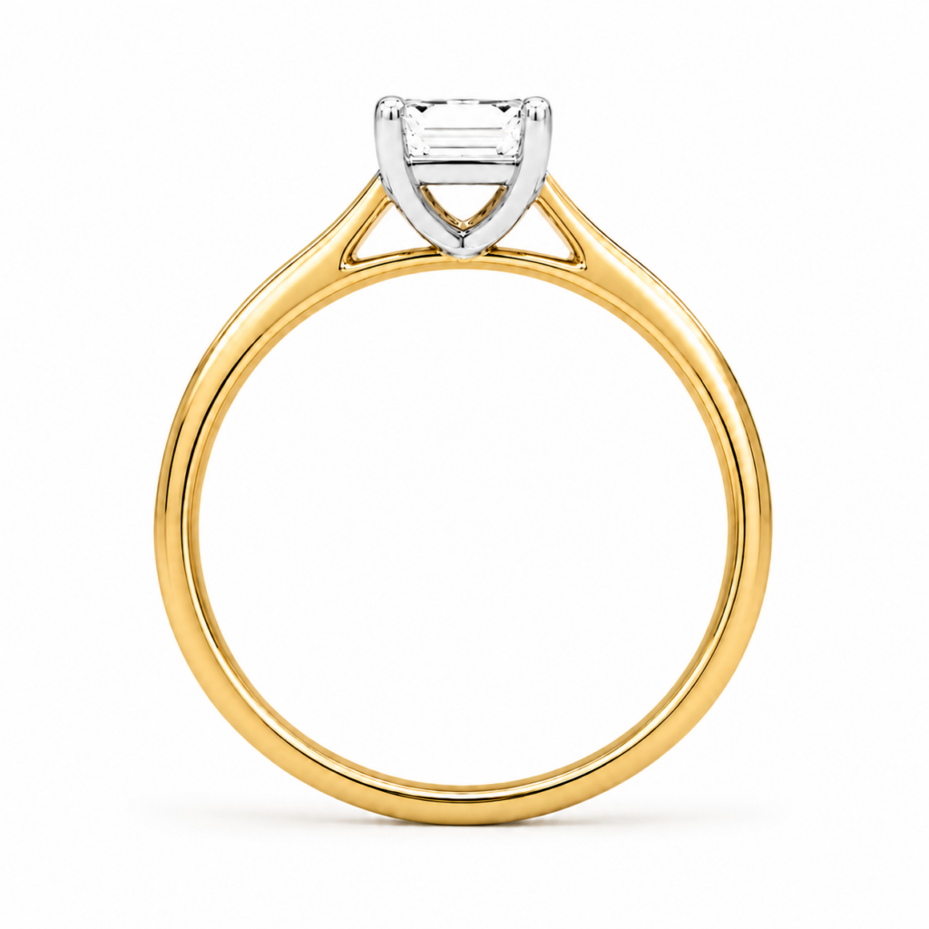 Zásnubný prsteň LIE s Lab-grown diamantom EMERALD CUT, žlté zlato, 14KT
