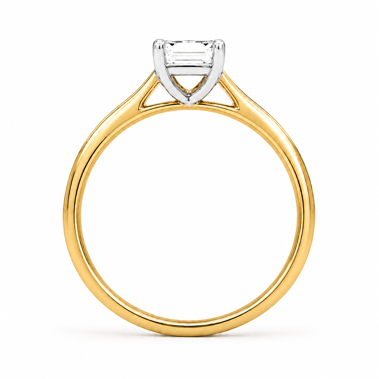 Zásnubný prsteň LIE s Lab-grown diamantom EMERALD CUT, žlté zlato, 14KT