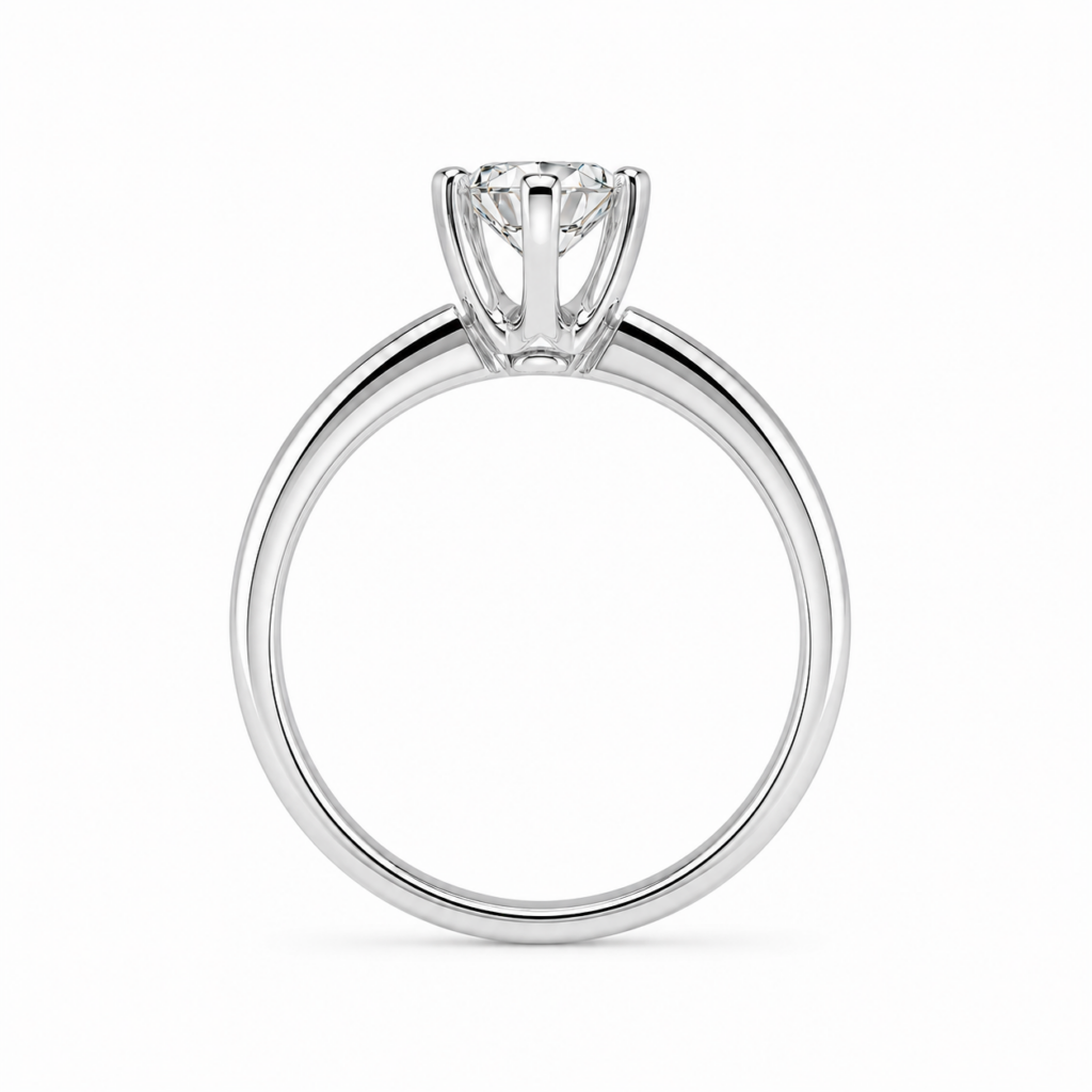 Zásnubný prsteň ZIA s Lab-grown diamantom  ROUND BRILIANT, biele zlato, 14KT