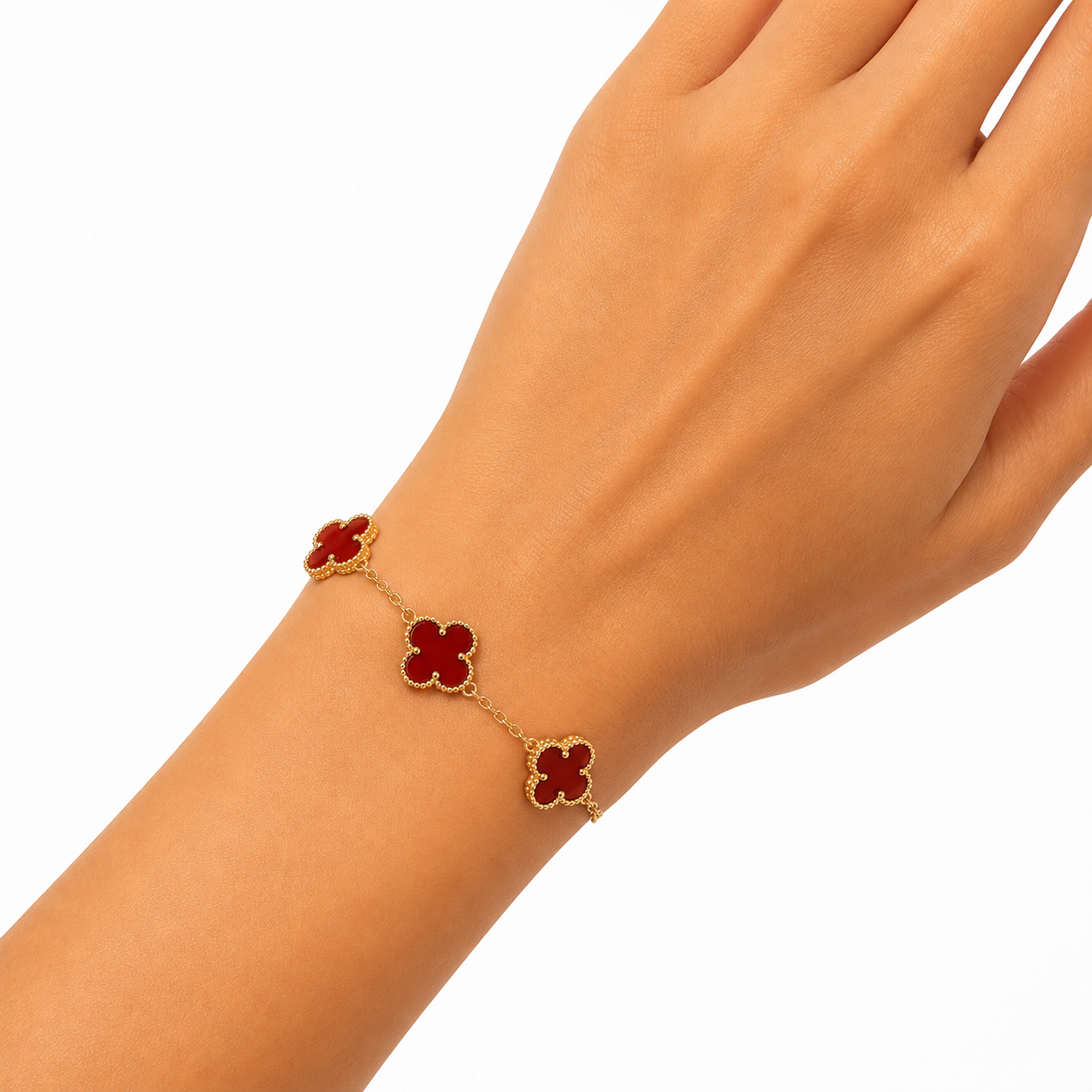 Náramok štvorlístok RED 5x 10mm