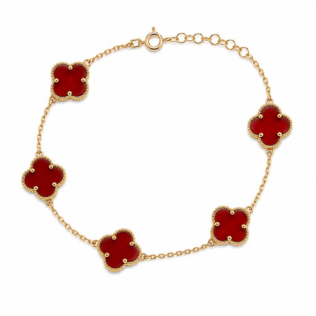Náramok štvorlístok RED 5x 10mm