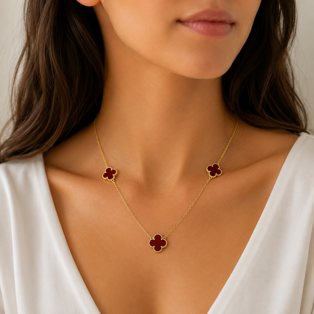 Retiazka štvorlístok RED 3x 10mm