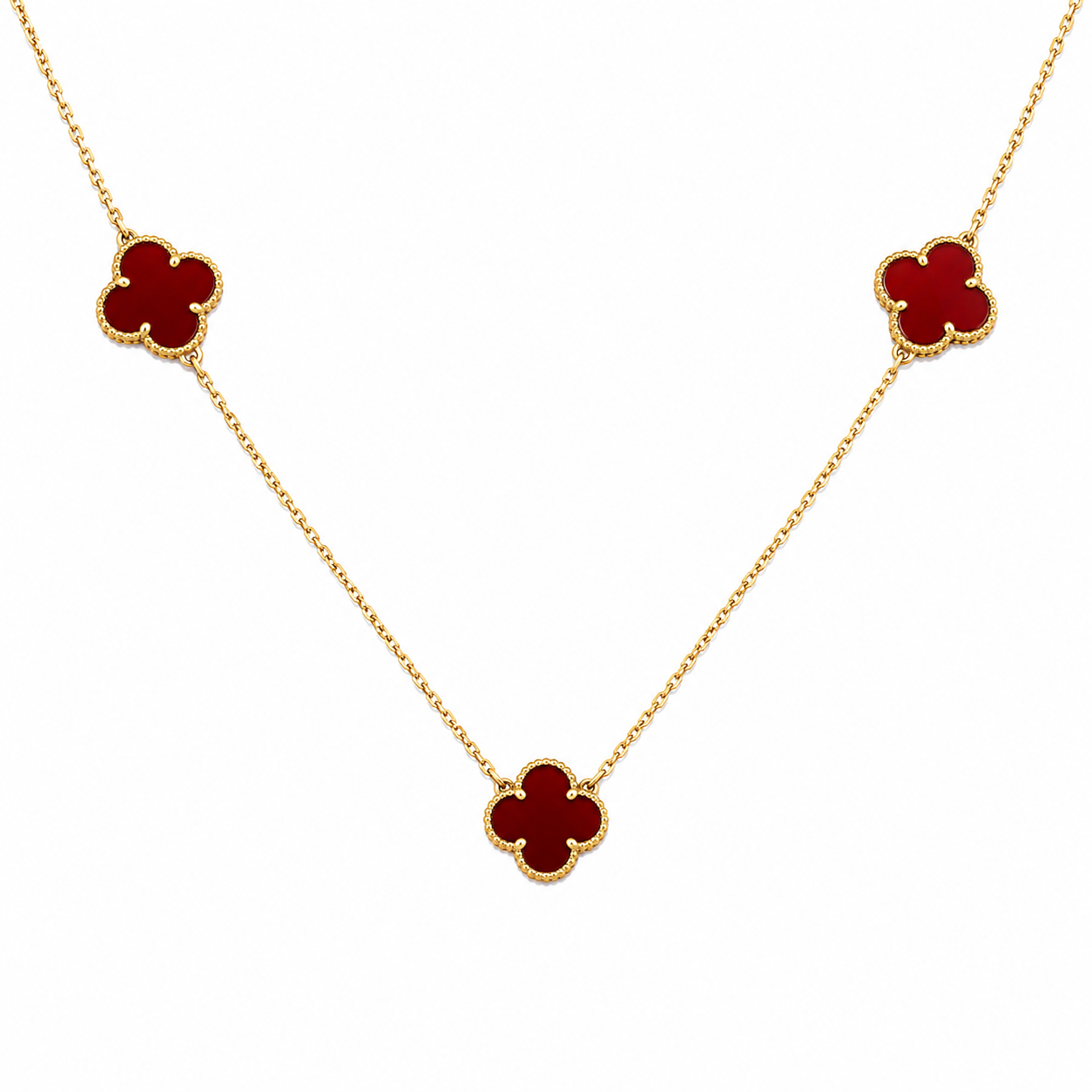 Retiazka štvorlístok RED 3x 10mm