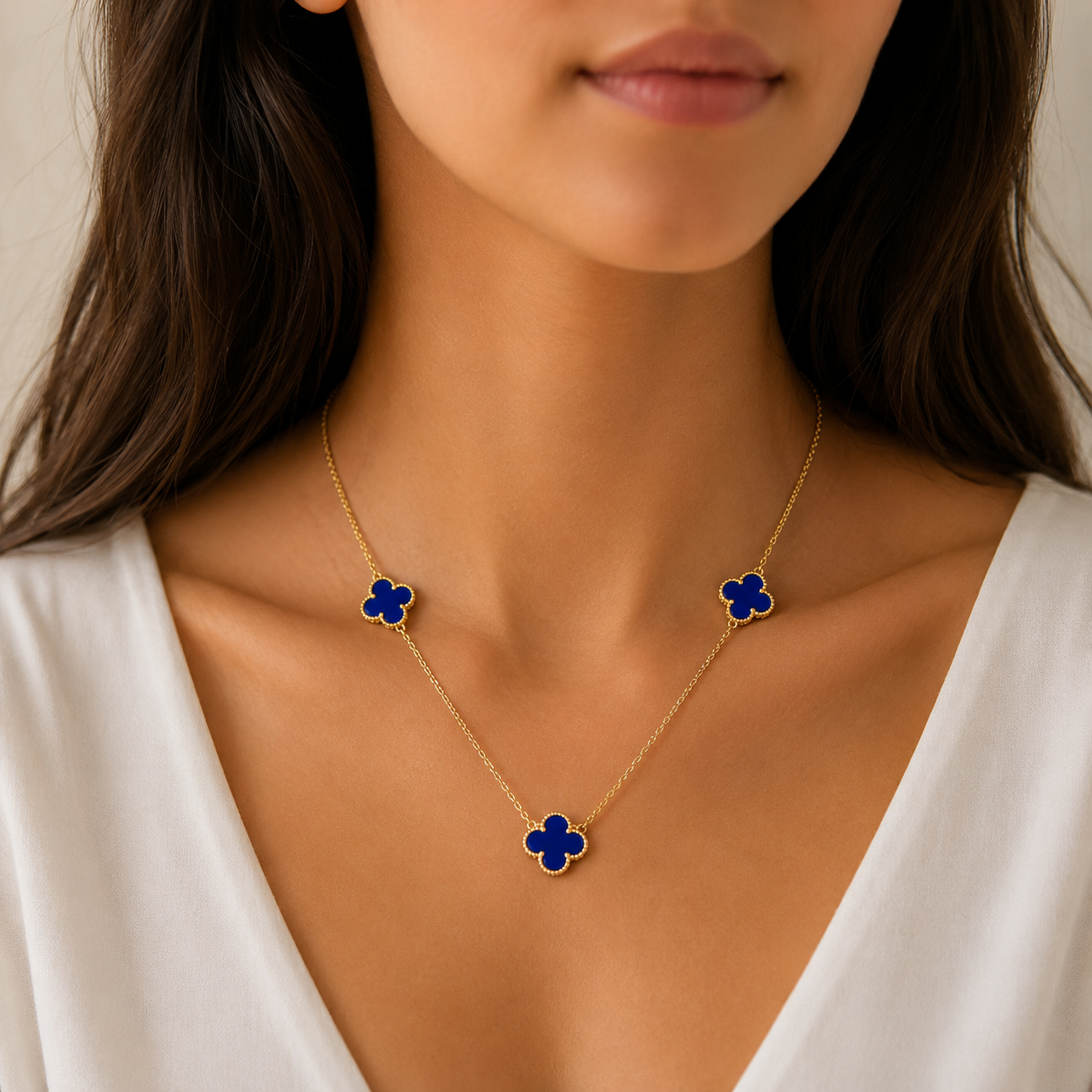 Retiazka štvorlístok BLUE 3x 10mm