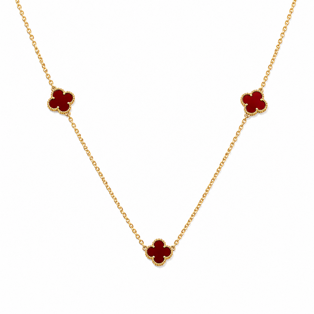 Retiazka štvorlístok RED 3x 8mm
