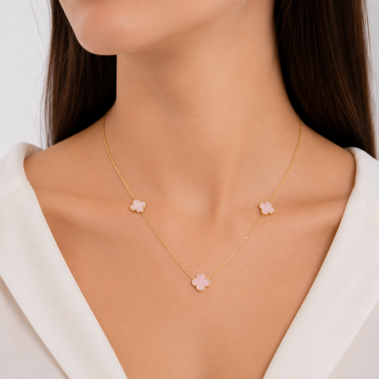Náramok štvorlístok PINK 3x 10mm